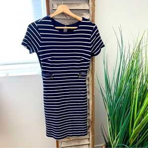 Banana Republic blue and white striped dress